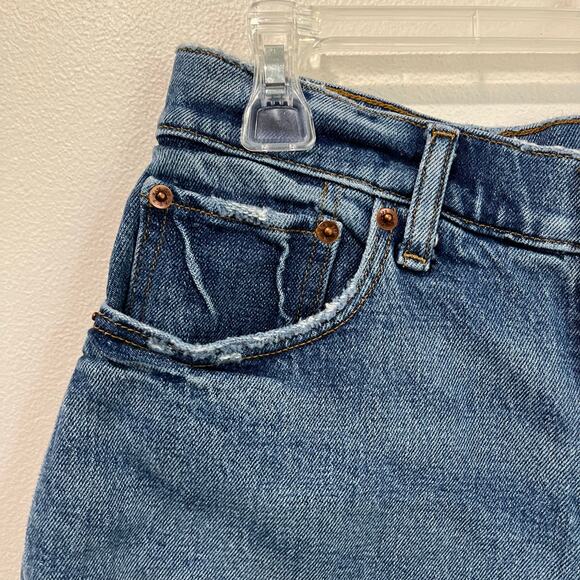 Abercrombie & Fitch The Mom Short Mid Rise Curve Love Blue Sz 28 - Picture 7 of 7